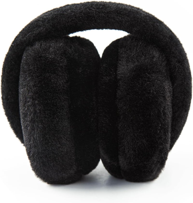 YATANAM Women Ear Muffs Winter Girls White Earmuffs Fuzzy Kids Black Ear Muff Cute Fluffy Ear Warmers Foldable Ear Covers Boy - Image 2
